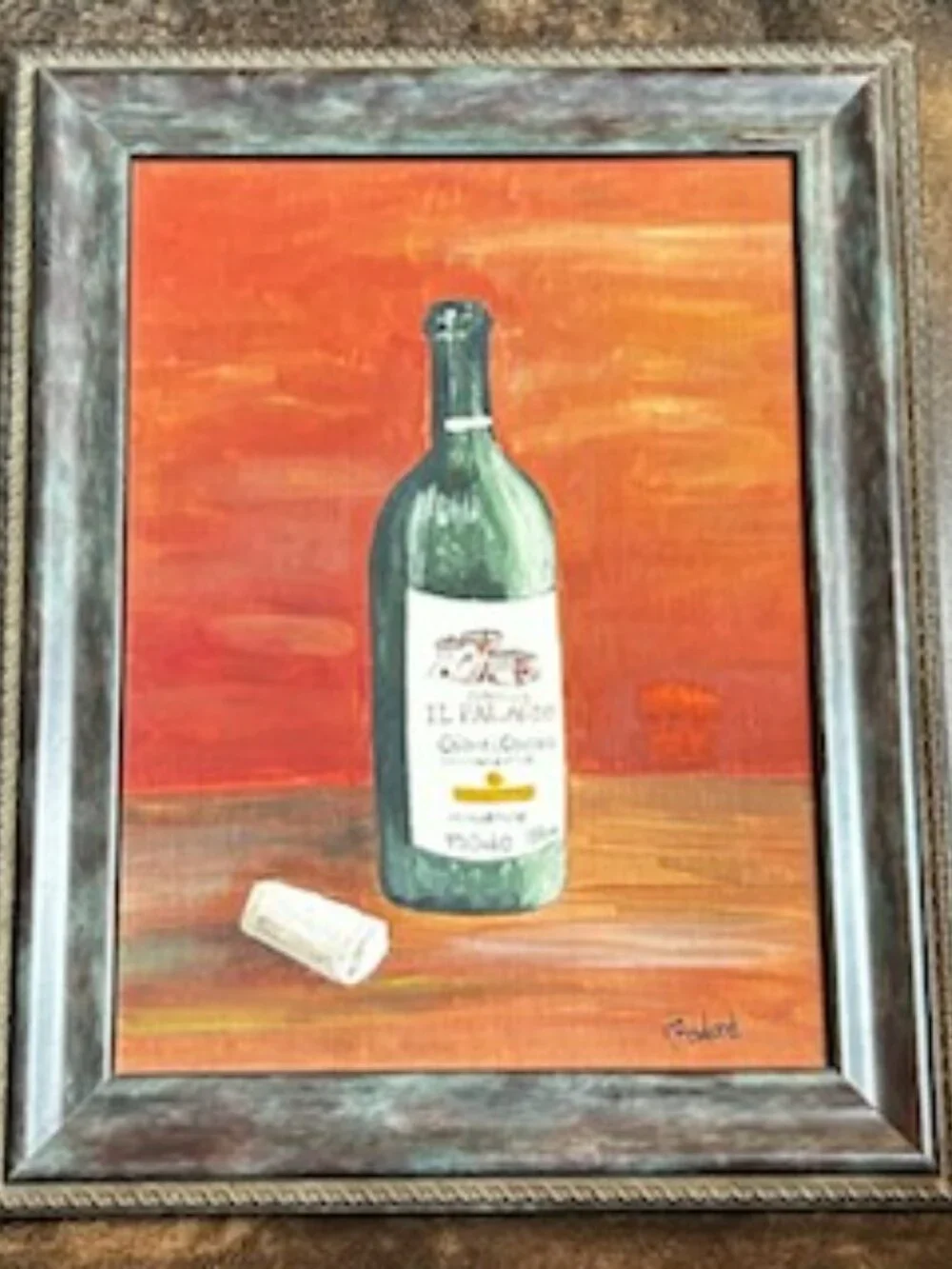 Vintage Signed Vineyard Still Life Framed Painting